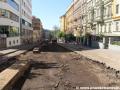 Stav prací na rekonstrukci Bělehradské ulice. | 7.5.2015