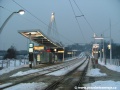 Zastávka Hlubočepy za ranního svítání maskovaná sněhovým příkrovem | 25.2.2005