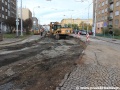 Vjezdová část smyčky Kubánské náměstí po odstranění velkoplošných panelů BKV. | 4.11.2012