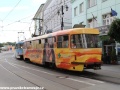 Souprava vozů T3SUCS ev.č.7770+7769 vjíždí do zastávky Námestí Ľudovíta Štúra. | 18.7.2012