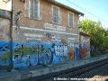 Detail zazděné výpravní budovy bývalé železniční stanice Monserrato - Pirri. | 27.7.2010
