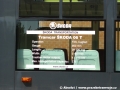 Na všech pozorovaných vozech je na okně vylepena informace o výrobci a základních parametrech tramvaje. Snímek byl pořízen na voze CA 02. | 26.7.2010