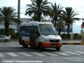Na některých linkách CTM provozuje i minibusy. Jako příklad byl vyfotografován na Piazza Mateotti minibus Mercedes ev. č. 185 na lince č. 7. Tímto obrázkem se s provozem v Cagliari rozloučíme. | 26.7.2010