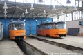 Pracovní vozy T3 ev.č.263 a 252 v litvínovské vozovně. | 2.6.2012