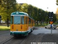 Vůz 69 opouští stanici Resecentrum a míří přes kruhový objezd směrem ke své konečné Vidablick. | 21.10.2011