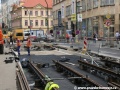 Prozatímní konec rekonstruované tramvajové tratě systémem W-tram od Národního divadla | 12.8.2010
