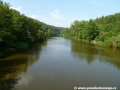 Řeka Lužnice v pohledu z řetězového mostu. | 5.6.2011