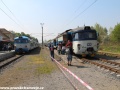 Jednotky 451.046-7+451.045-9 a 451.096-2+451.095-4 v železniční stanici Milovice. | 26.4.2014