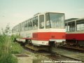 KT4 ev.č.438 přivezená z Erfurtu společně s dalšími vozy tohoto typu do ČKD na modernizaci, ze které však sešlo. Tento vůz byl později použit na zkoušky aktivního natáčení článků pro připravovaný projekt tramvaje LT24 | 25.6.1997