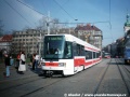 Přehled typů tramvají uzavírá tramvaj typu RT6N1 reprezentovaná vozem ev.č.9101 na vloženém pořadí linky 4 | 31.3.1998
