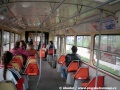 Interiér tramvaje K2 byl zdokumentován na voze ev.č.1083 na lince 7 poblíž smyčky Židenice, Stará osada | 18.4.1998