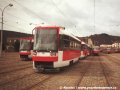 V březnu 1997 byly do Brna nově dodány vozy typu T3R. Následující snímky přibližují odstavení všech 10 nových vozů T3R ve vozovně Pisárky před jejich uvedení do provozu | 29.3.1997