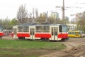 Pohled na tramvaj T6A5 #309 (ex. Praha #8728) na dvoře vozovny Darnica v Kyjevě. | 16.4.2019 