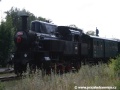 Provozní parní lokomotiva 423 094 se prohnala v sousedství bývalé výtopny v Lužné u Rakovníka v čele zvláštního vlaku | 9.8.2008