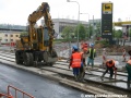 Betonování mezikolejnicového prostoru vznikající přeložky tramvajové tratě | 5.5.2010