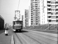Souprava vedená vozem T3 ev.č.6518 vypravená na linku 11 vjíždí do zastávky Sídliště Červený Vrch, povšimněte si koncového majáčku zastávky. | 1968