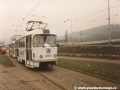 Souprava vozů T3 ev.č.6600+6601 odstavená ve smyčce Nádraží Braník. | 5.3.1997