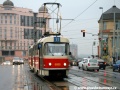 Souprava vozů T3 ev.č.6888+6948 vypravená na linku 11 opustila křižovatku Želivského a míří Vinohradskou ulicí ke stejnojmenné zastávce. | 15.9.2008