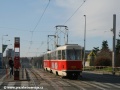 Okolo zastávky Nádraží Veleslavín projíždí k Divoké Šárce souprava vozů T3 ev.č.6944+T3SU ev.č.7009 vypravená na linku 26. | 29.11.2009