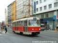 Vůz T3SU ev.č.7010 vypravený na linku 5 opustil zastávku Bílá labuť a ulicí Na Poříčí míří ke křižovatce Havlíčkova | 3.9.2006