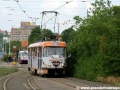 Kofola tramvaj tvořená vozem T3SUCS ev.č.7040 ve smyčce Nádraží Braník | 7.6.2007