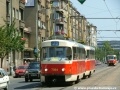 Souprava vozů T3SUCS ev.č.7064+7065 vypravená na linku 22 míří ke Slavii. | 30.7.2004