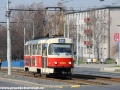 Zastávku Hloubětín před několika okamžiky opustil vůz T3M2-DVC ev.č.8068 vypravený na linku 19 a míří k zastávce Sídliště Hloubětín. | 24.3.2012