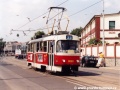 Vůz T3M2-DVC ev.č.8080 vypravený na linku 33 projíždí Bubenským nábřežím. | 15.8.2003