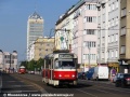 K zastávce Flora se Vinohradskou ulicí blíží vůz T3R.PV ev.č.8155 vypravený na obnovenou linku 13. | 1.7.2013