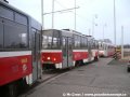 K vytažení vozu Škoda 14T ev.č.9119 na pražské koleje byla tentokráte určena souprava vozů T6A5 ev.č.8606+8605. | 16.2.2007