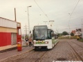 Vůz RT6N1 ev.č.9102 vypravený na linku 11 ve výstupní zastávce smyčky Spořilov. | 30.8.1997