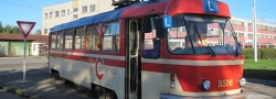 Cvičný vůz T3 ev.č.5506 zamířil k odstavení do Ústředních dílen. | 25.9.2012