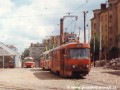 Kolejový brus T3 ev.č.5571 v areálu vozovny Pankrác | 20.7.1996