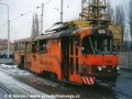 Kolejový brus T3 ev.č.5571 po požáru v areálu vozovny Hloubětín | 27.11.1996