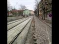 Rekonstrukce tramvajové tratě u Ortenova náměstí.