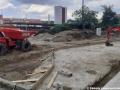 Výstavba trolejbusových odstavů na Palmovce v okolí zaniklé Číhalovy boudy (střídacího bunkru řidičů tramvají). | 06.07.2022