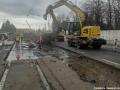V úseku mezi vozovnou Vokovice a smyčkou Divoká Šárka dochází k odstranění původní konstrukce tramvajové tratě tvořené velkoplošnými panely BKV.  | 02.02.2023