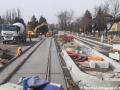 Výstavba tramvajové tratě ve Vlastině ulici. | 24.03.2023