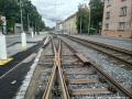 Kolejová konstrukce rychlostní výhybky R07 na vjezdu do obratiště Kotlářka. | 06.08.2023