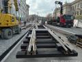 Výhybky křižovatky uložené v Legerově ulici. | 23.03.2026