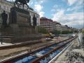 Vznikající traťová kolej Muzeum -> Jindřišská v blízkosti sochy sv. Václava. | 19.04.2026