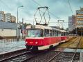 Souprava vozů T3M2-DVC #8077+#8088 na lince 16 u zastávky Blatiny. | 01.07.2026