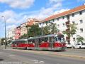 K zastávce Kotorská stoupá souprava vozů T3R.PLF/PX #8279+#8281 vypravená v rámci ověřovacího provozu na 1. pořadí linky 19.  | 29.08.2026