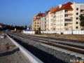 Pohled na výrazně rozšířenou ulici Milady Horákové s rodící se tramvajovou tratí.