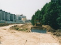 2002: Probíhající navážení materiálu pro výstavbu tělesa tramvajové tratě ke smyčce Sídliště Barrandov. | 13.7.2002