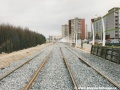 V březnu 2003 již koleje leží v podstatné části úseku Sídliště Barrandov - Poliklinika Barrandov. | 5.4.2003