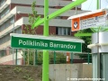 Sloup s označením jména zastávky Poliklinika Barrandov | 15.5.2004