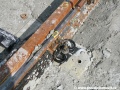 Detail utaženého bezpodkladnicového upevnění ještě před svařením kolejnic a utvoření rozchodů. | 5.5.2011