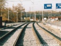 Rekonstruovaná trať v Českomoravské ulici v úseku vznikajících zastávek Ocelářská a Balabenka. | 21.11.2003