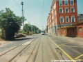 Prostor zastávky Lokomotivka, vpravo areál budov ČKD. | 30.7.1995
